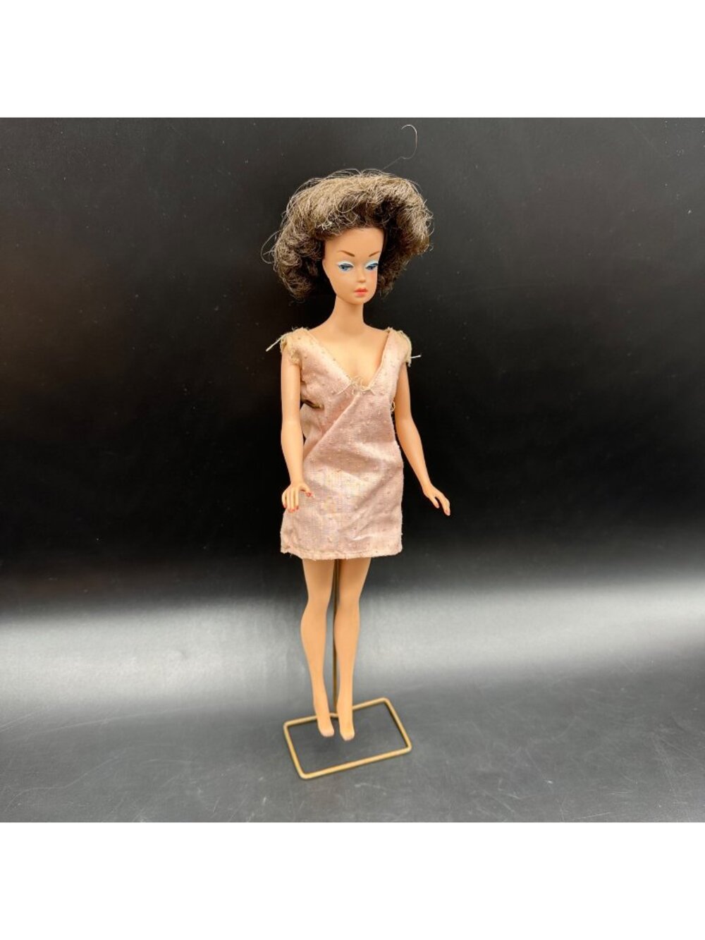 Vintage Barbie Midge 60s Japan Fashion Queen Brunette Curly Wig Doll Mid Century